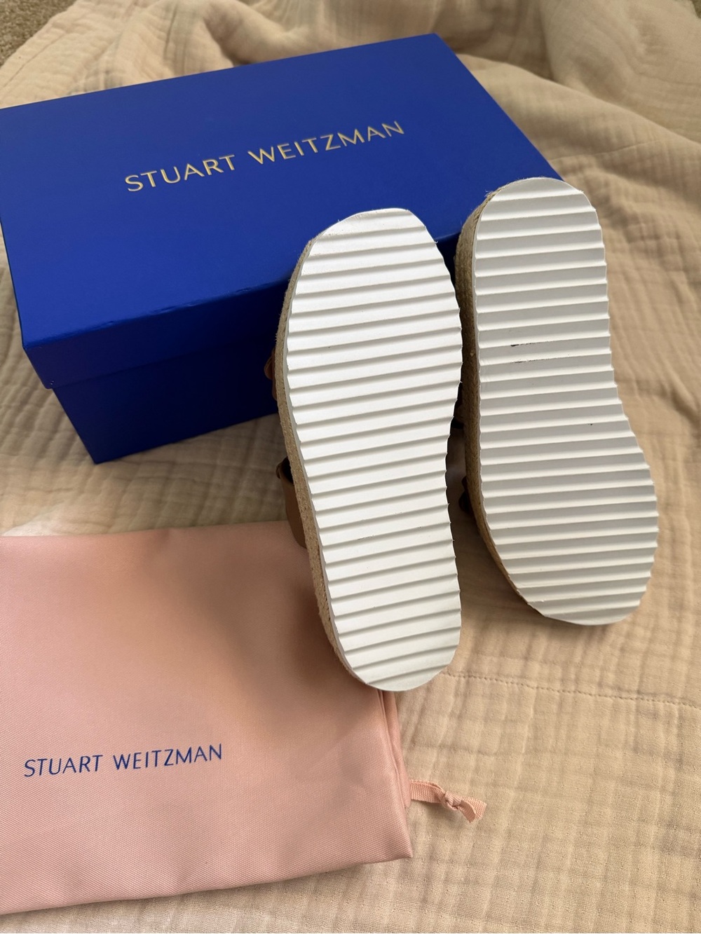 New in Box - Stuart Wietzman Bandeau Leather Flatform Sandals Size 6 - Picture 5 of 6